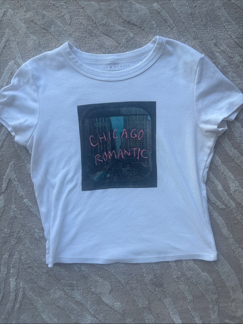 White 'Chicago Romantic' Graphic Tee
